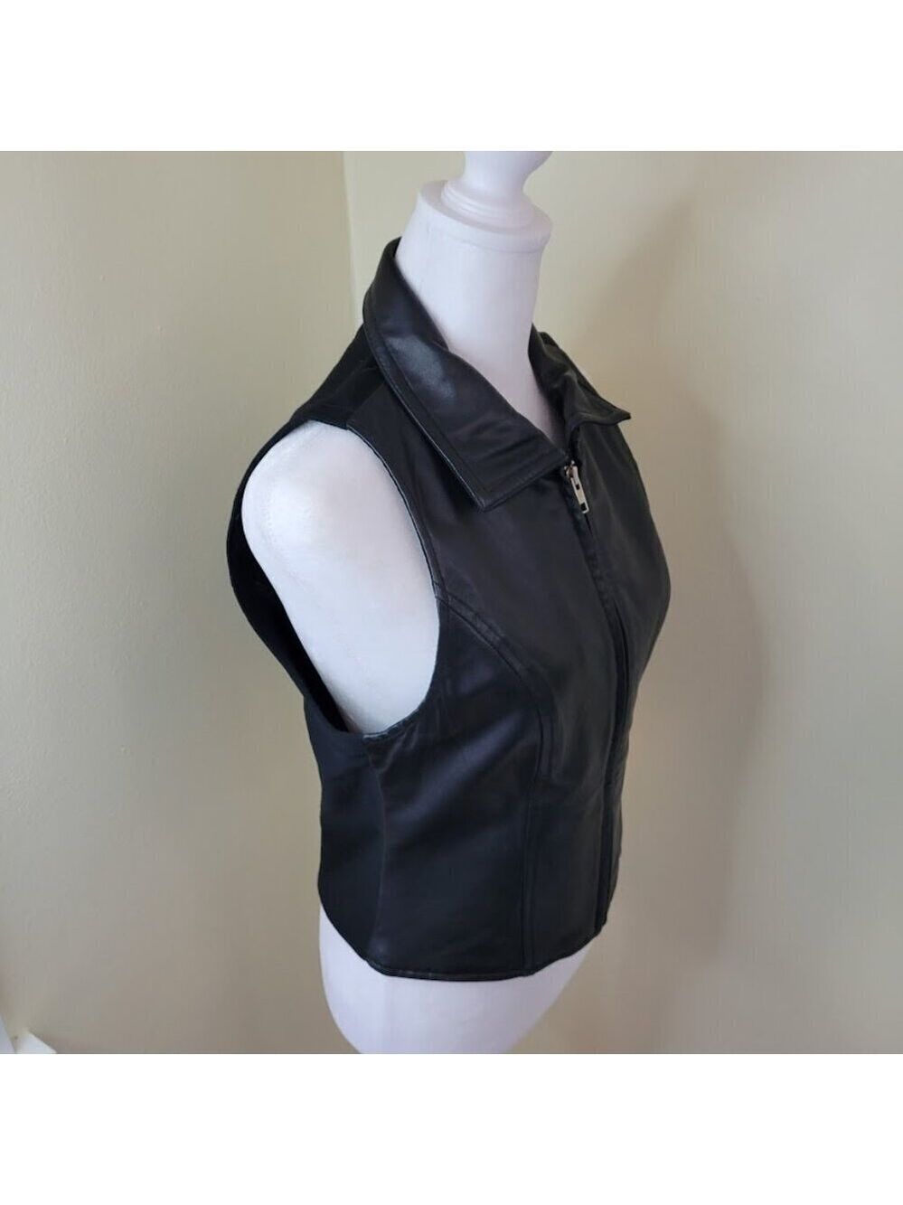 Vintage Limited America Leather Black Vest Women's Size Small - Picture 9 of 13